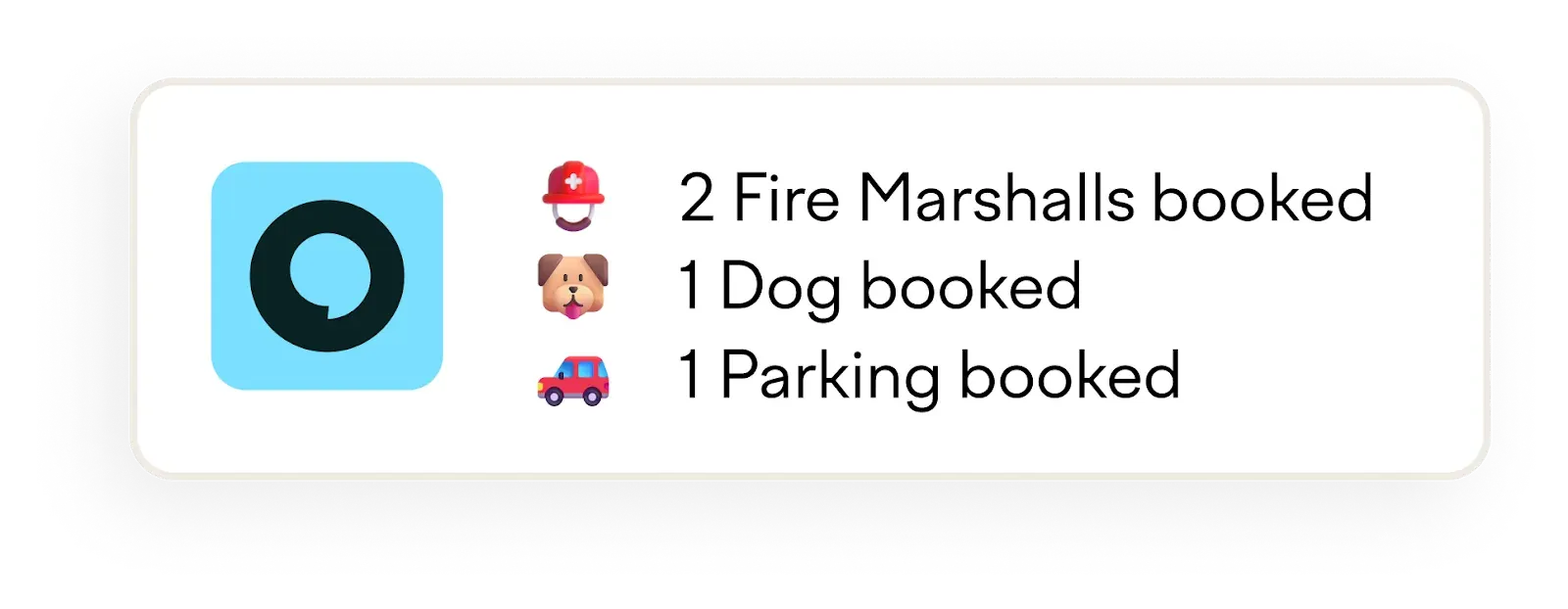 Alt text: A screenshot of Officely’s booking announcement carousel
