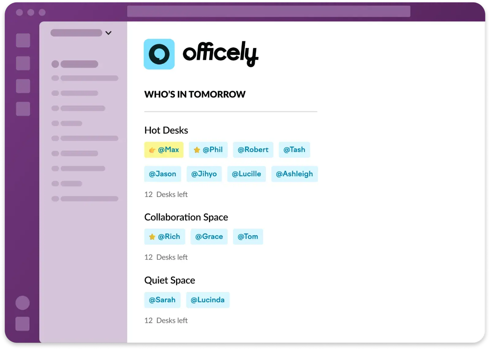 A screenshot of Officely’s interface‍